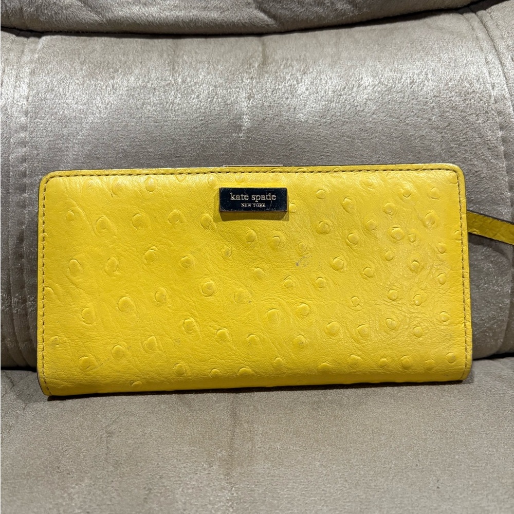 Kate Spade Yellow Ostrich Wallet
